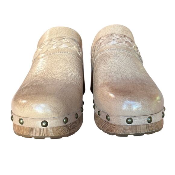 Kork-Ease Tilly Tan Leather Retro Style Platform Clog w Brass Stud Detail size 8 - Picture 5 of 15